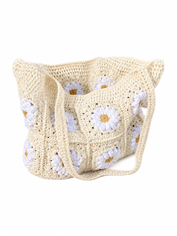 Bolso crochet grannys margaritas