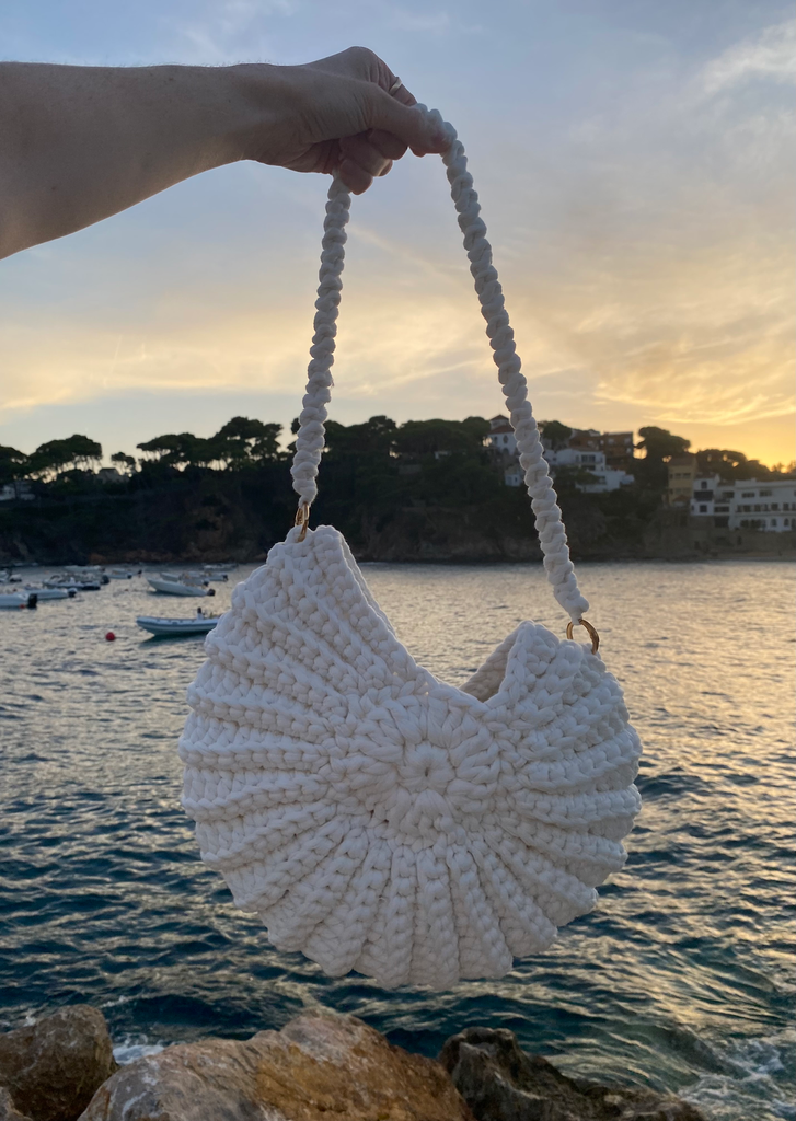 Bolso crochet trapillo concha