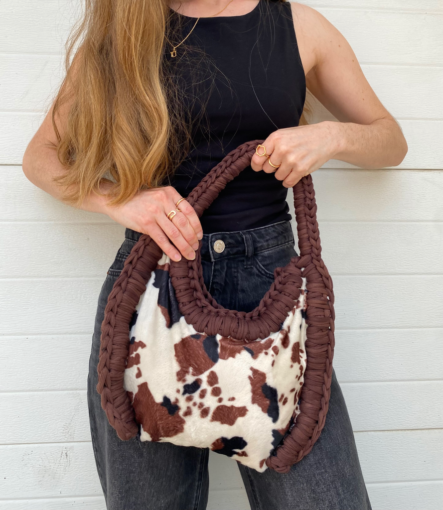 Bolso crochet trapillo cow