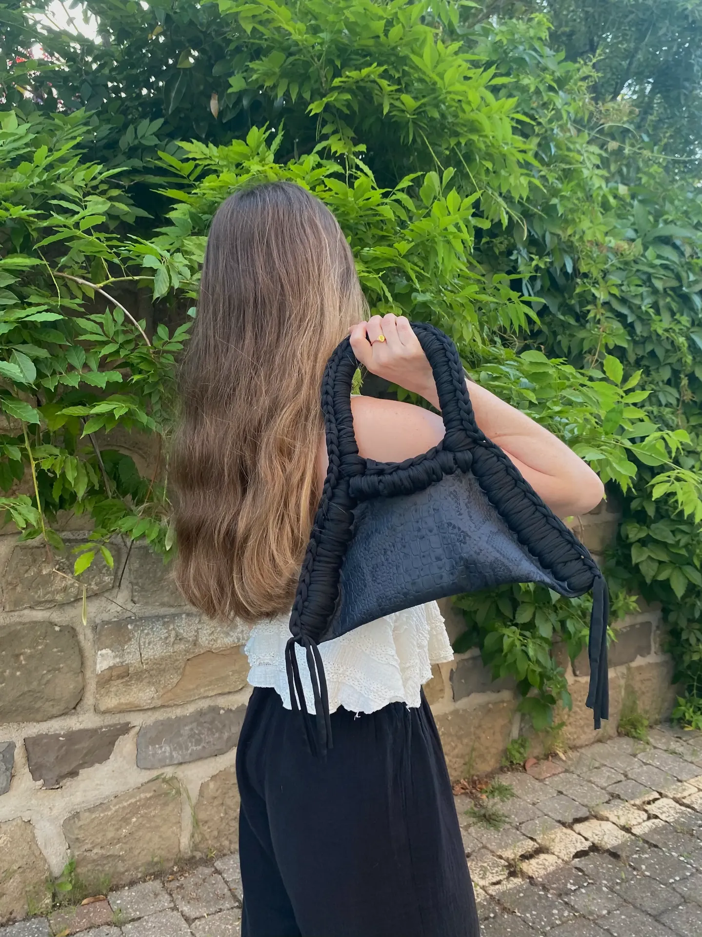 Bolso serpiente negro petit