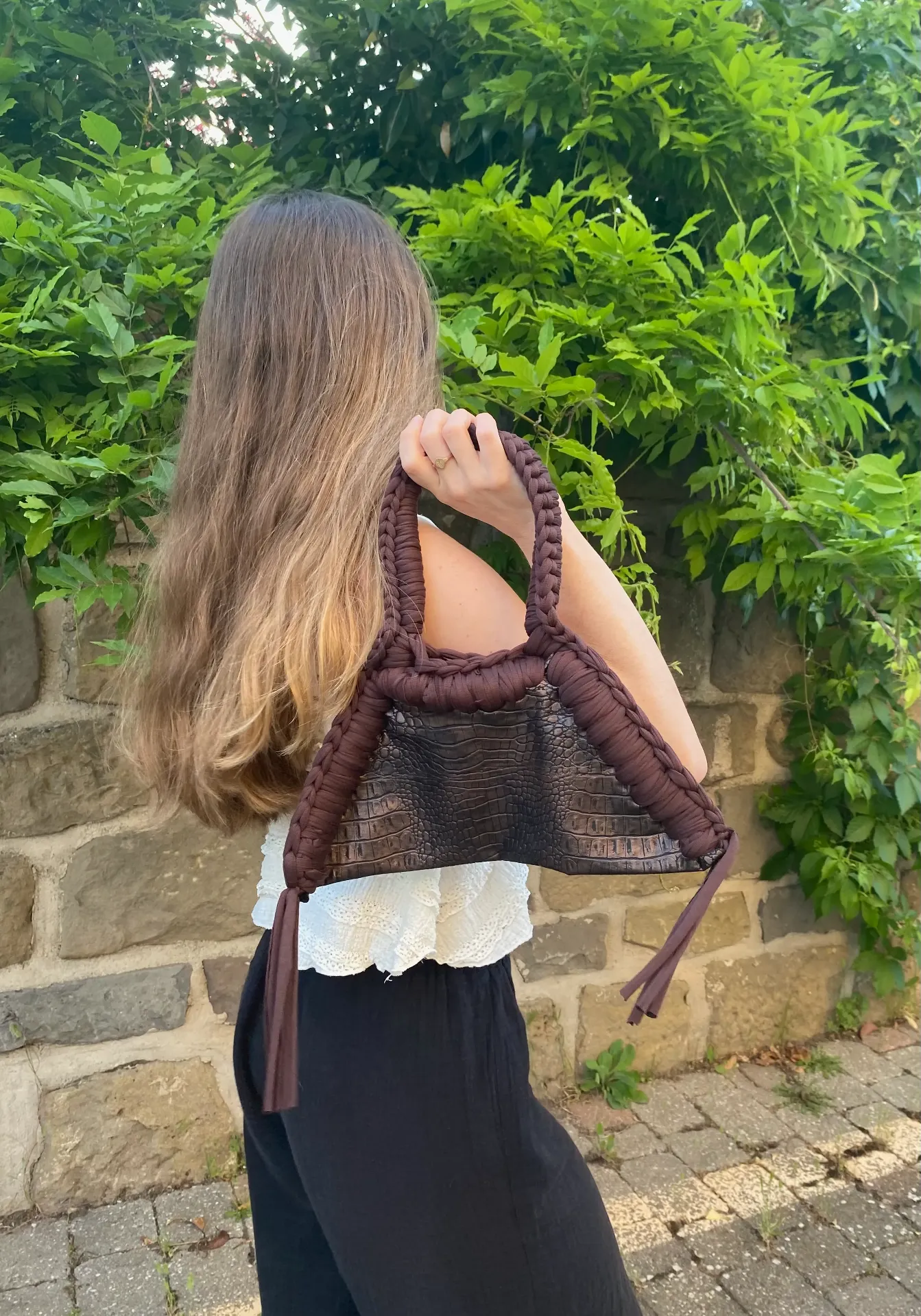 Bolso serpiente marrón petit