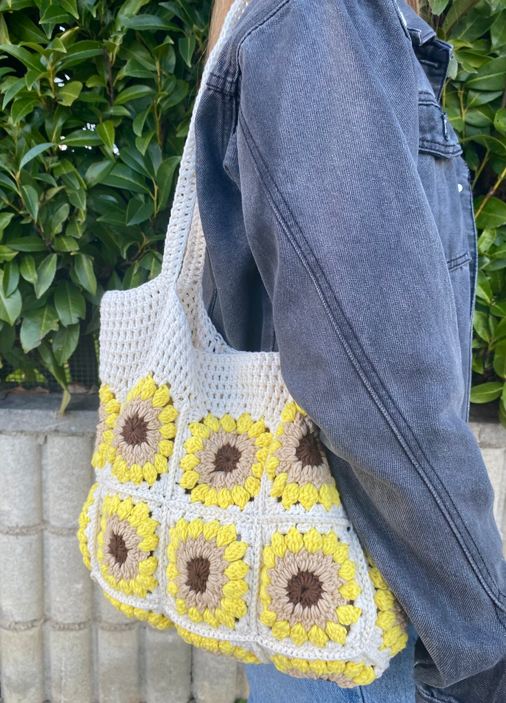 Bolso crochet girasoles