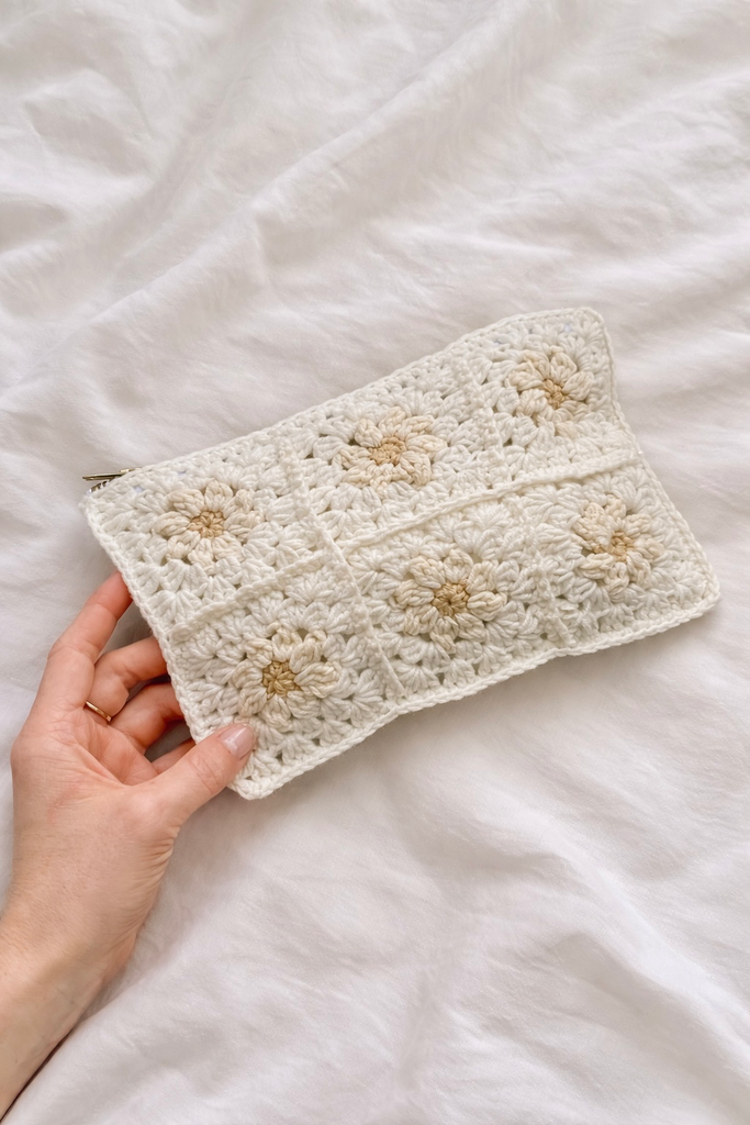 Neceser crochet blanco
