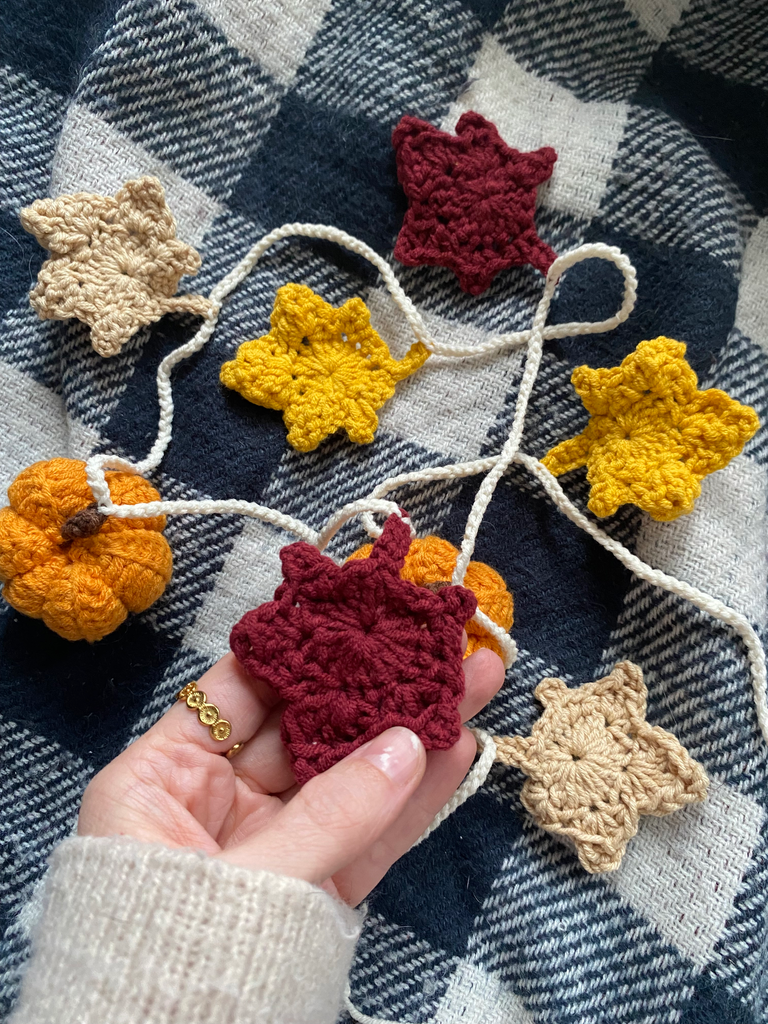Guirnalda crochet otoño