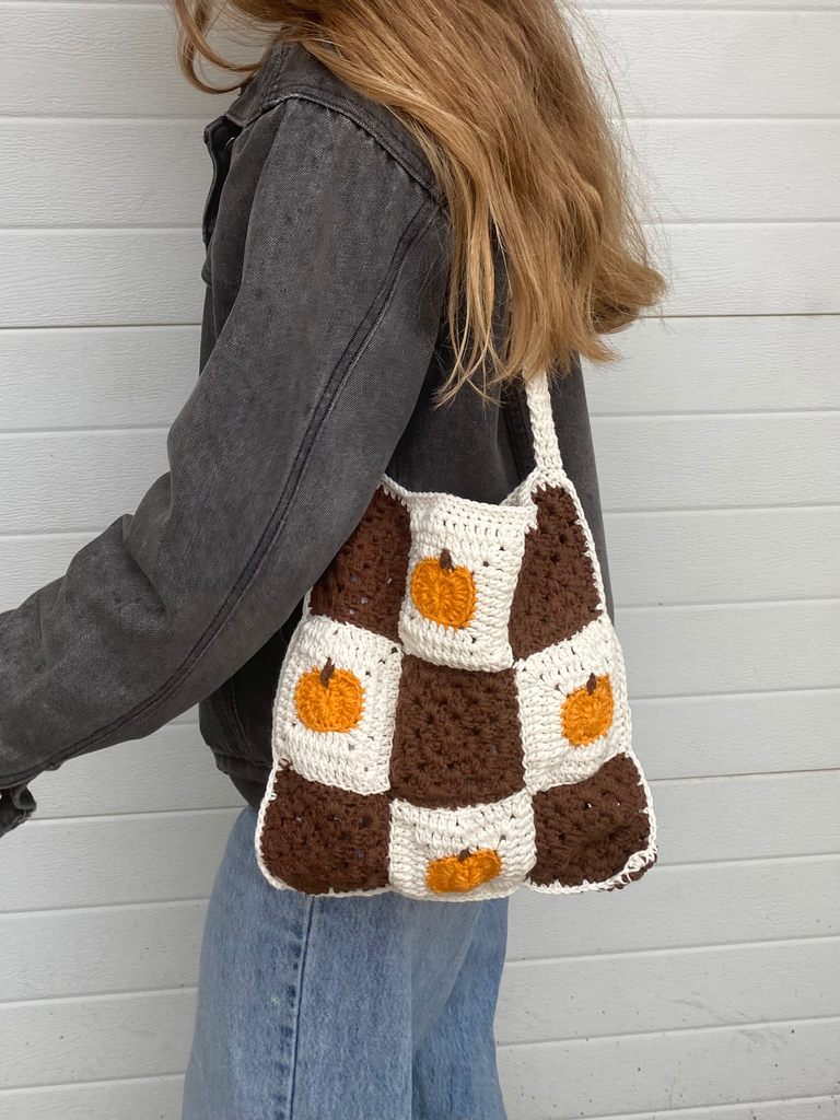 Bolso crochet grannys calabazas