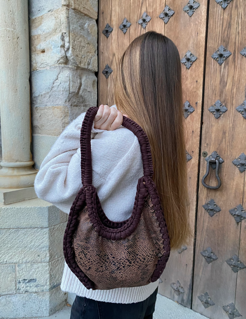 Bolso serpiente marrón