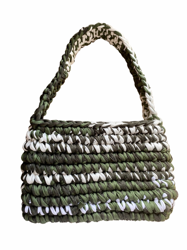 Bolso crochet trapillo verde