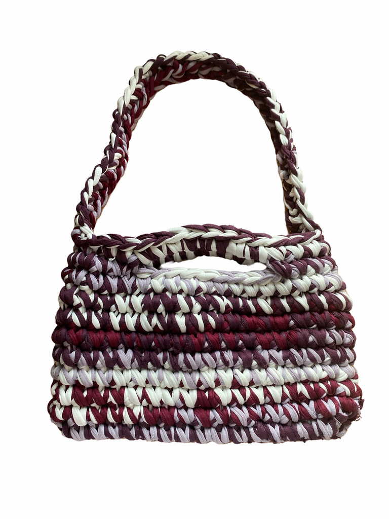 Bolso crochet trapillo burdeos